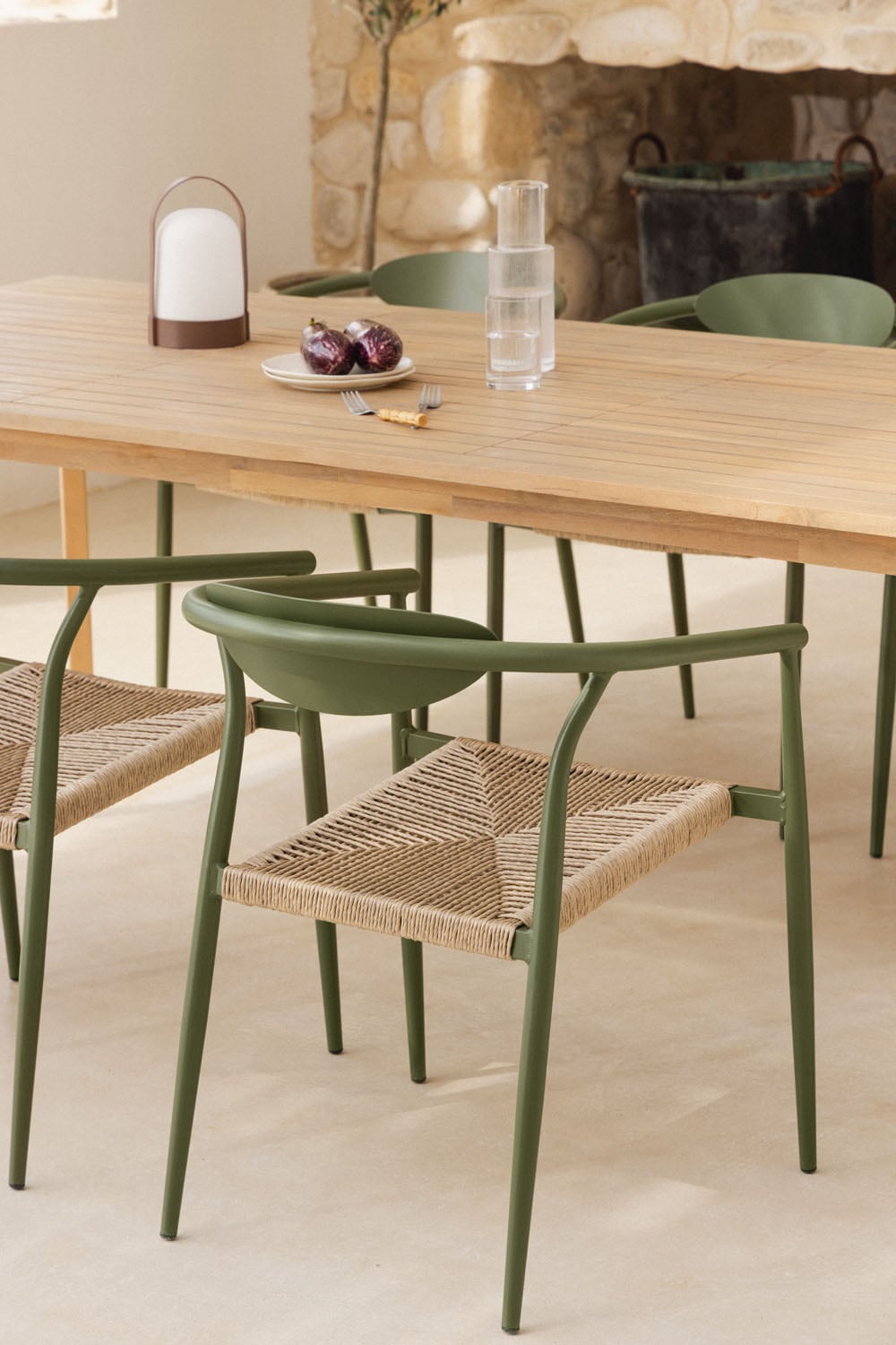 Outdoor armchair FORTIO, olive green