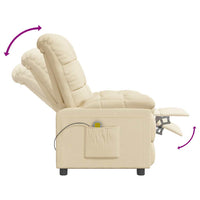 Masažinis krėslas, kreminės spalvos, audinys - Namų Idėja
