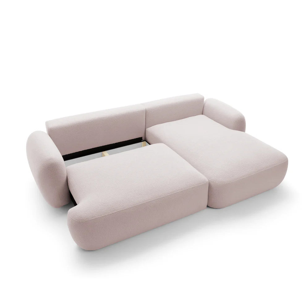 Kampinė sofa MEIDA, pudros rožinė