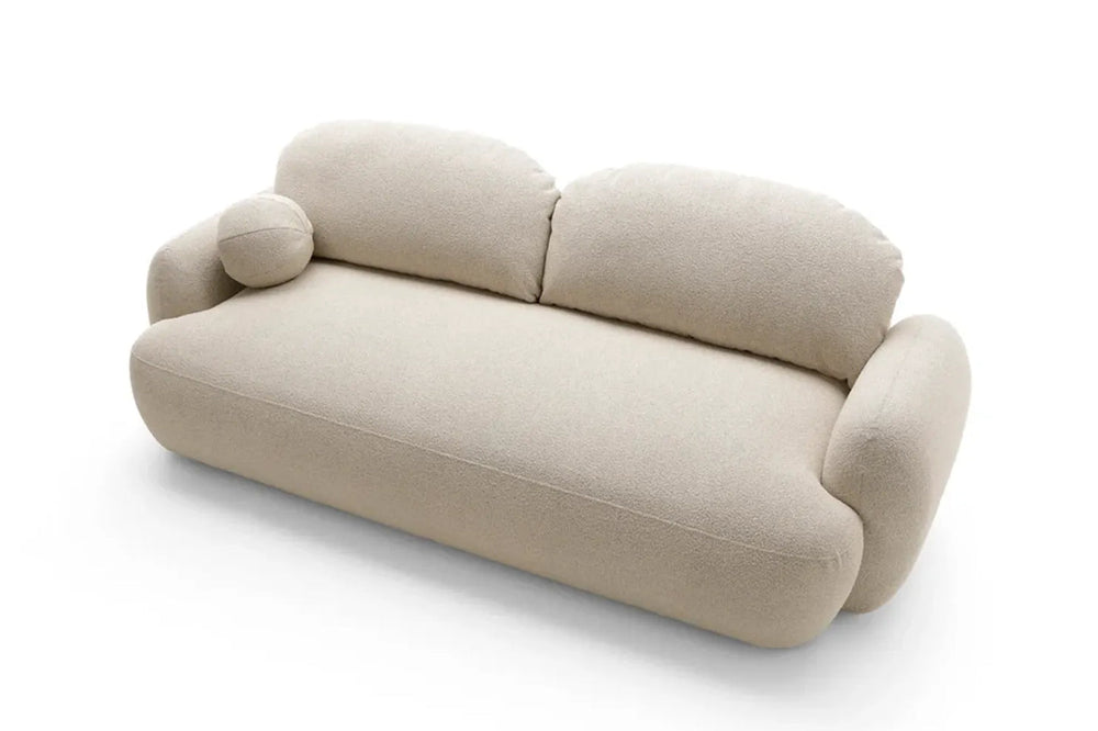 Sofa MEIDA su miego funkcija, bouclé smėlinė