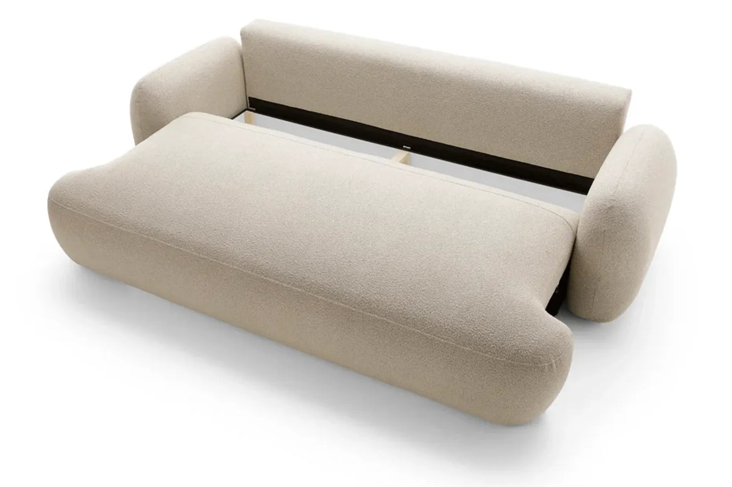 Sofa MEIDA su miego funkcija, bouclé smėlinė