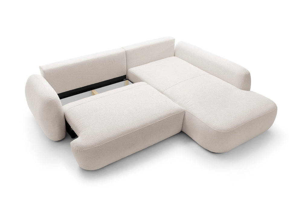 Kampinė sofa MEIDA LONG, kreminė