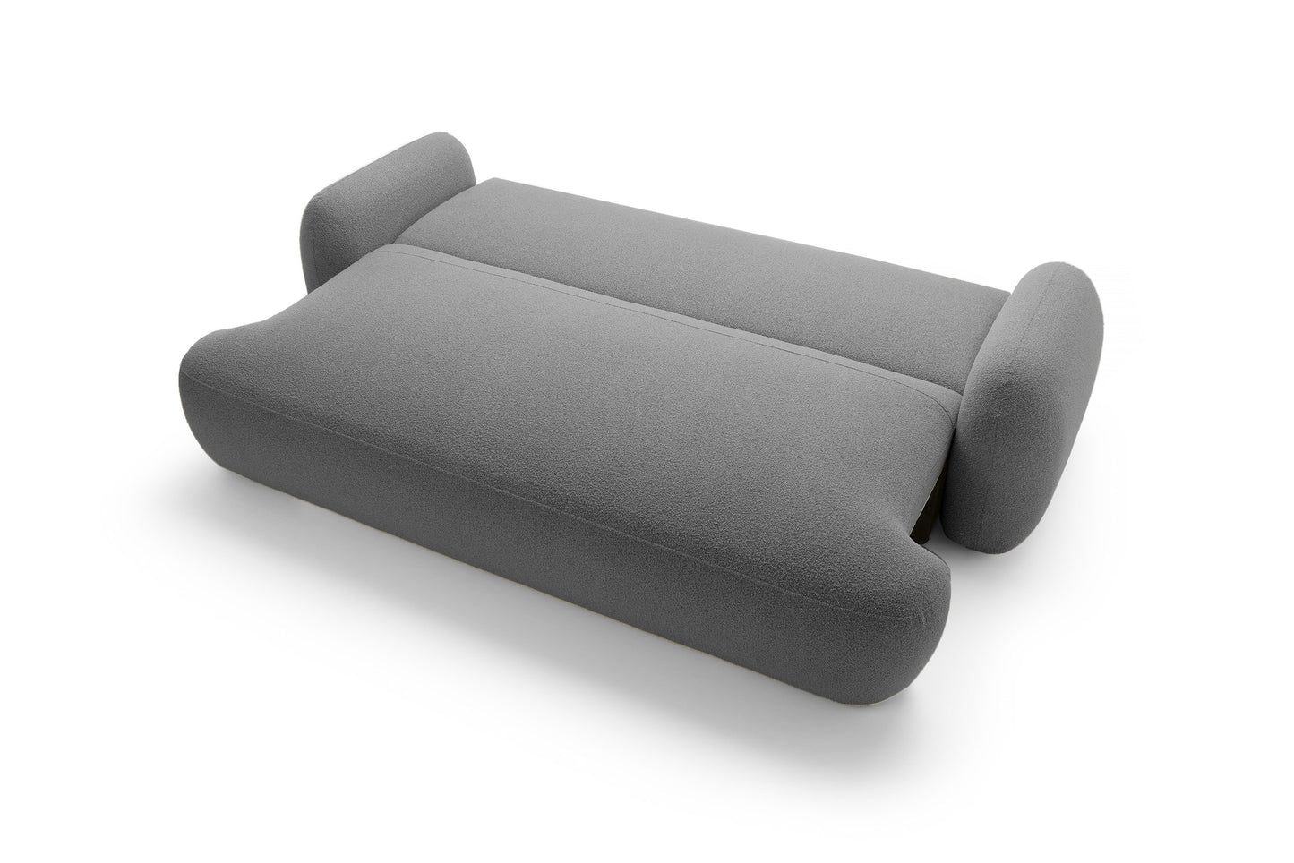 Sofa MEIDA su miego funkcija, bouclé pilka