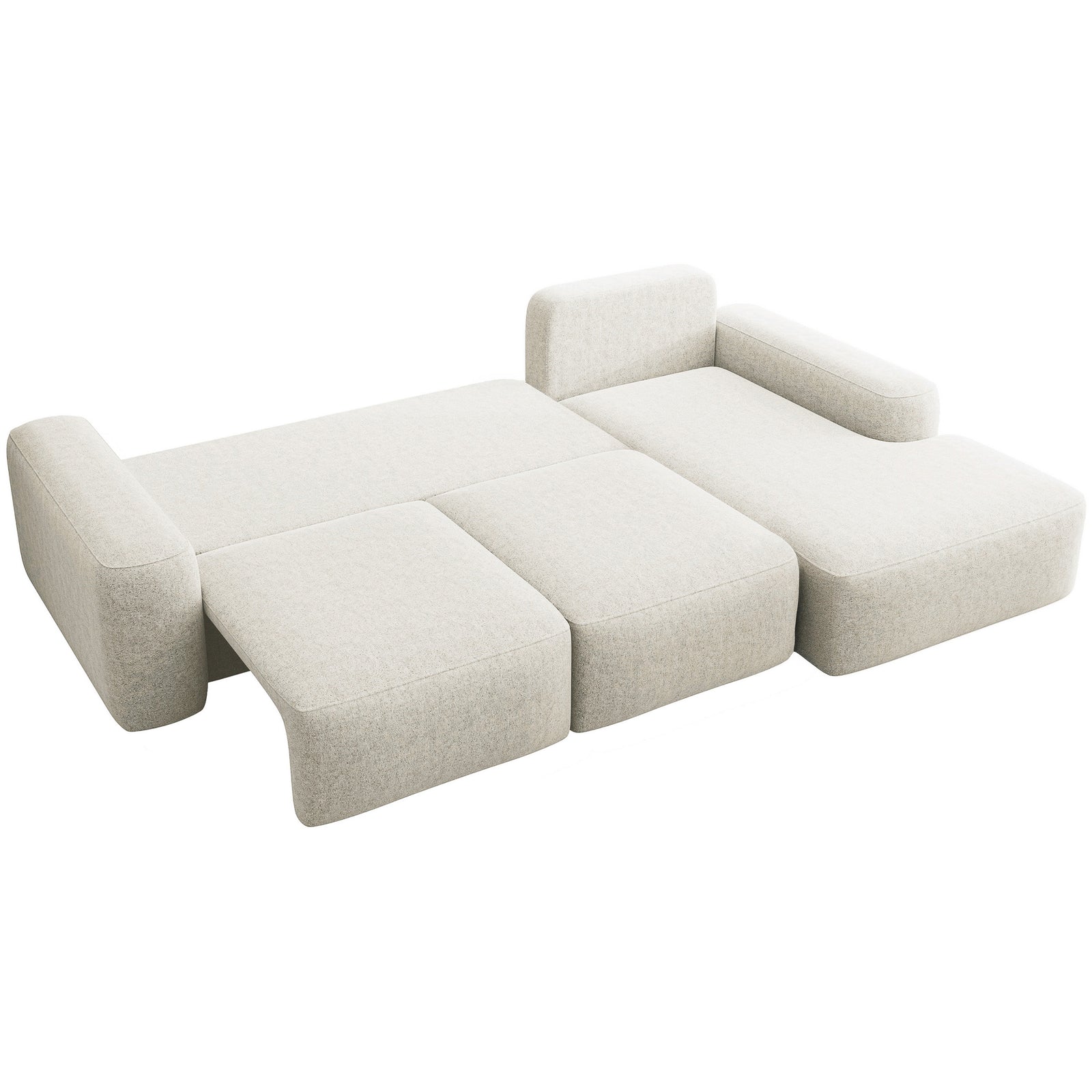 Kampinė sofa-lova LIVA, kreminė, dešinė