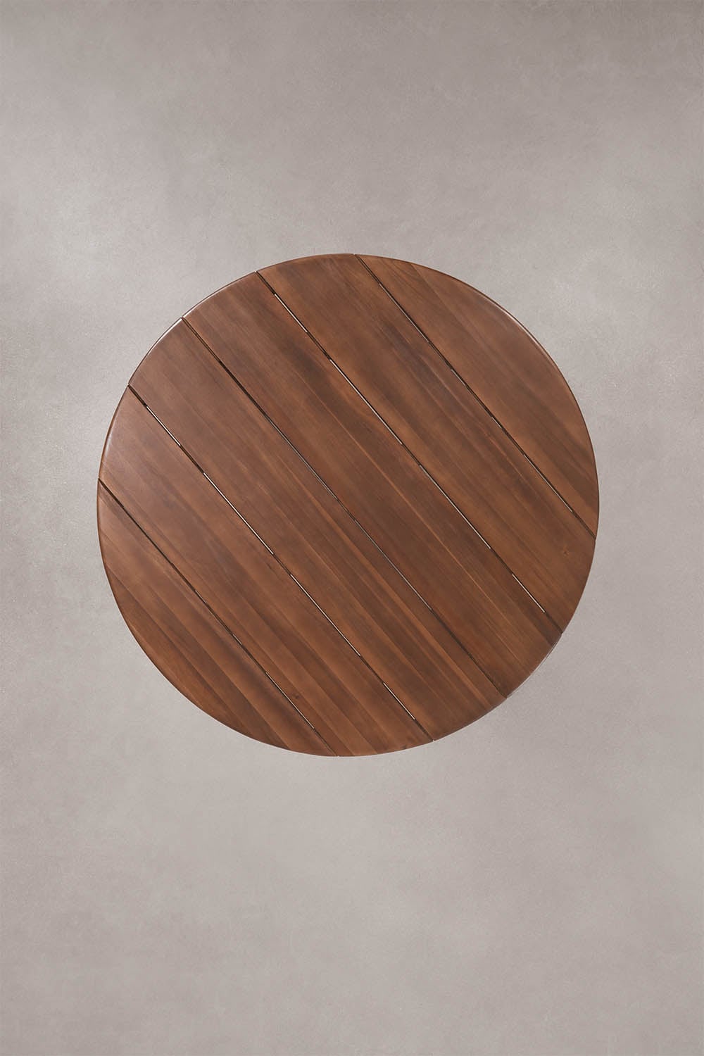 Outdoor round table ULENO, acacia wood, dark acacia