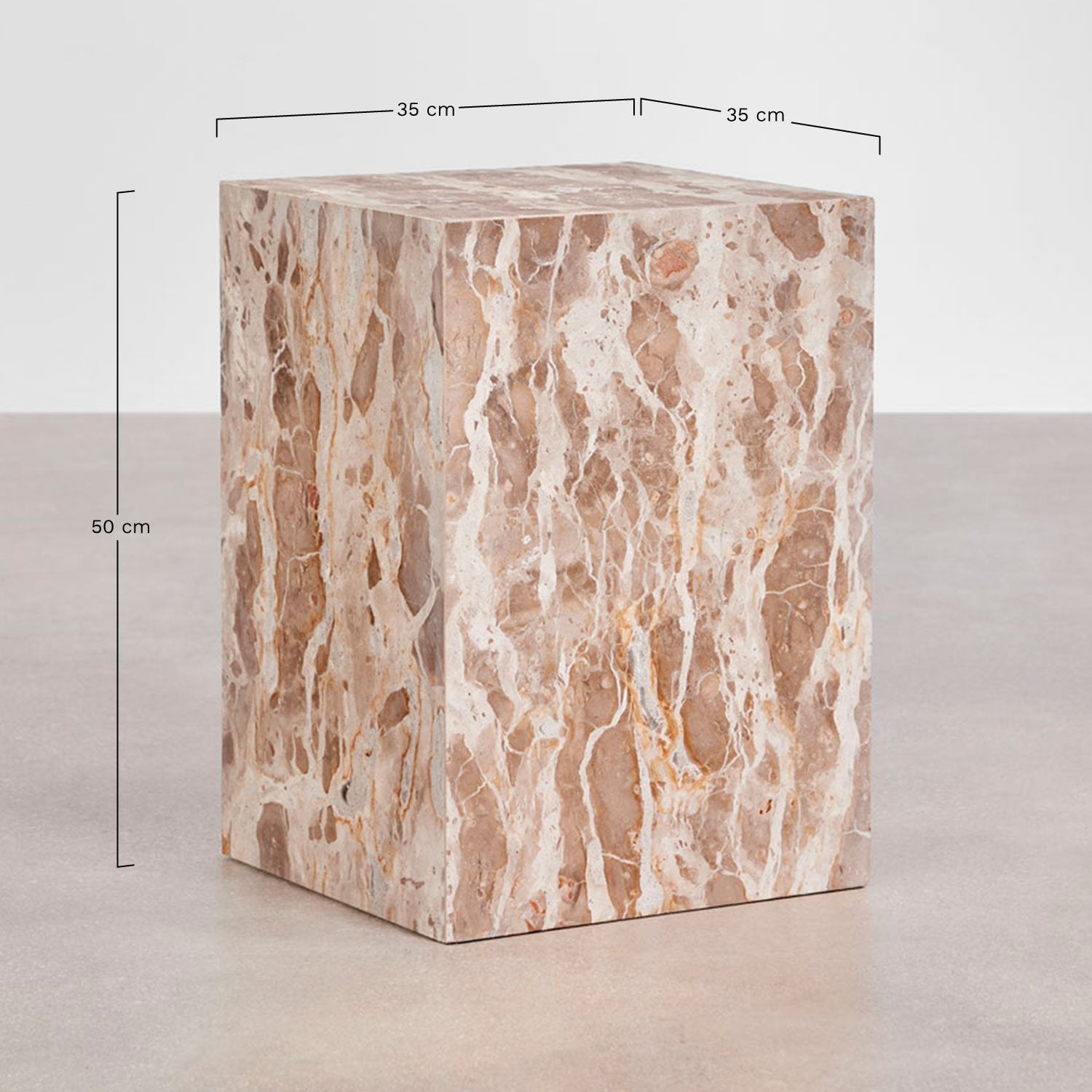 Šoninis staliukas NORAENA, raudono marmuro