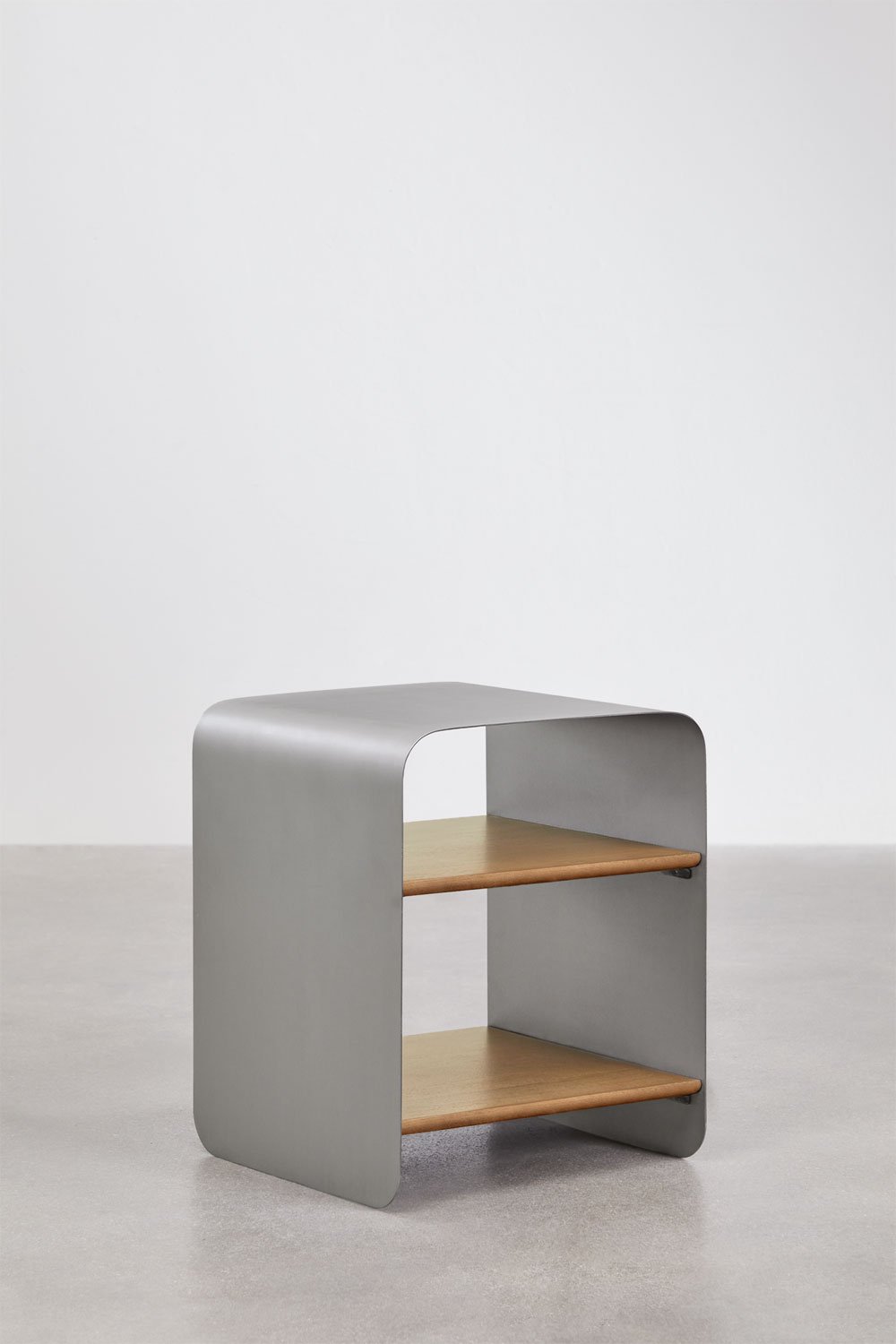 Naktinė spintelė MIRAARO 40x40 cm vaizdas iš priekio su lentynomis