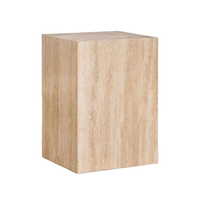 Naktinis staliukas NORAENA 35x35 cm, natūralus akmuo