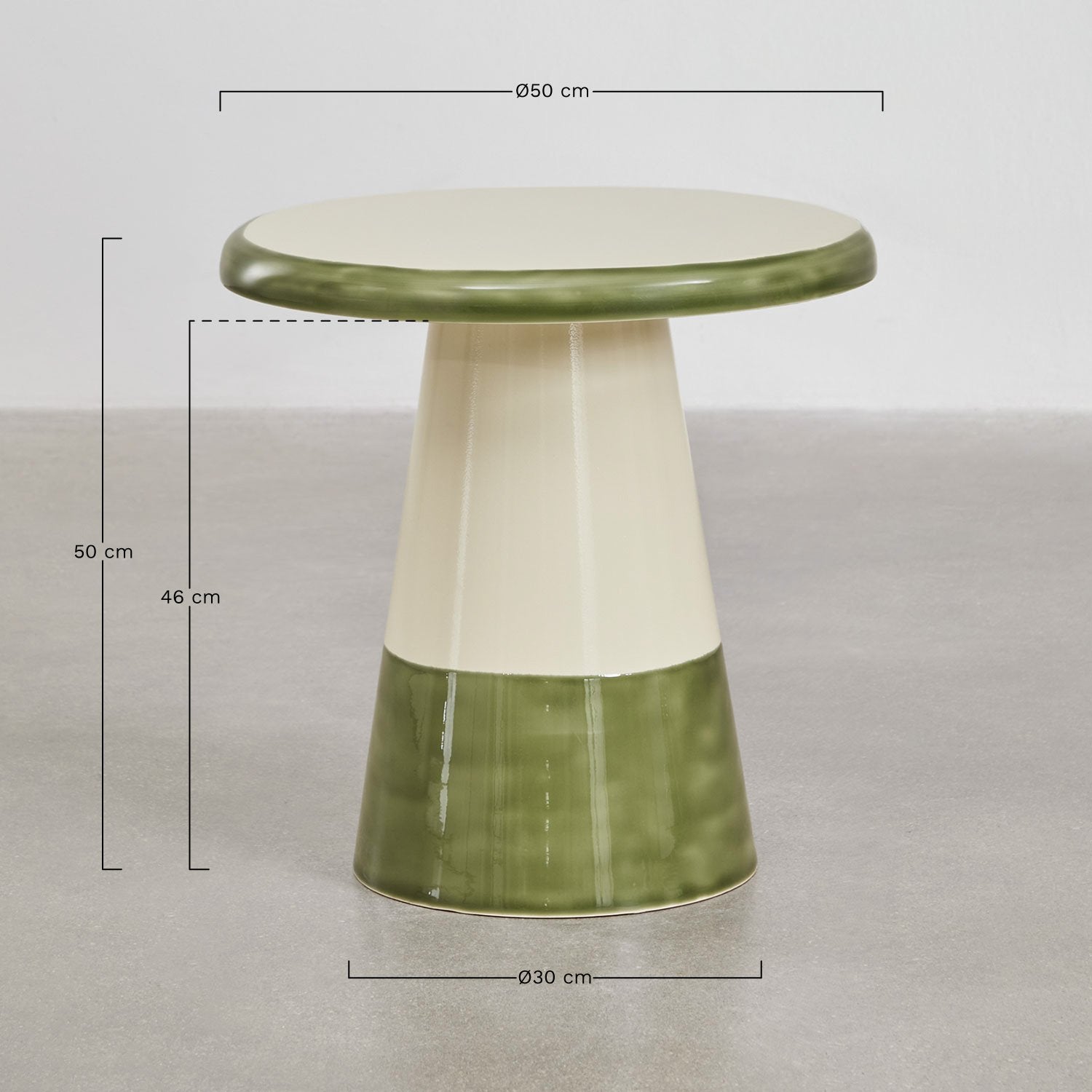 Apvali naktinė spintelė TORIORO, 50 cm.