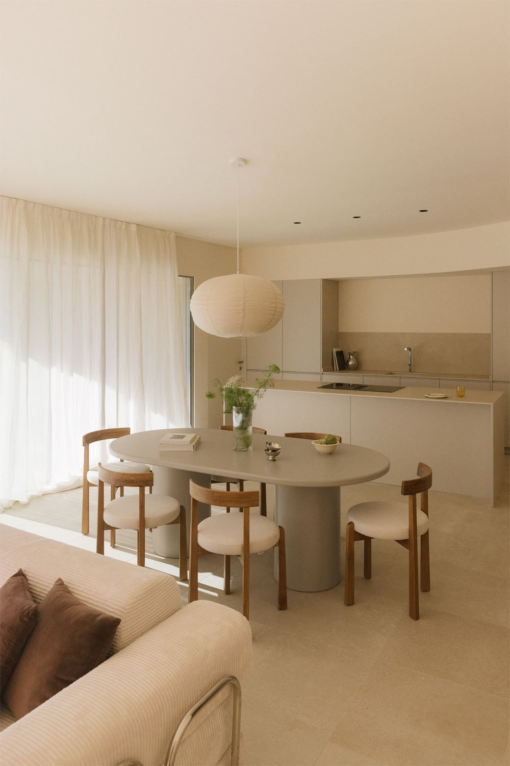 Valgomojo stalas MIROENA ovalus MDF stalas 200x100 cm