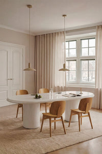 Valgomojo stalas SARUARO ovalus cementinis stalas 260x110 cm