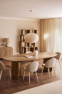 Ovalus valgomojo stalas CENEINO iš mango medienos