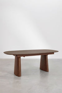 Valgomojo stalas TERIURA viršaus vaizdas su ovaliu stalviršiu