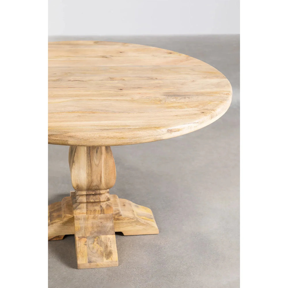 RUSBBY apvalus valgomasis stalas iš mango medienos (Ø120 cm)