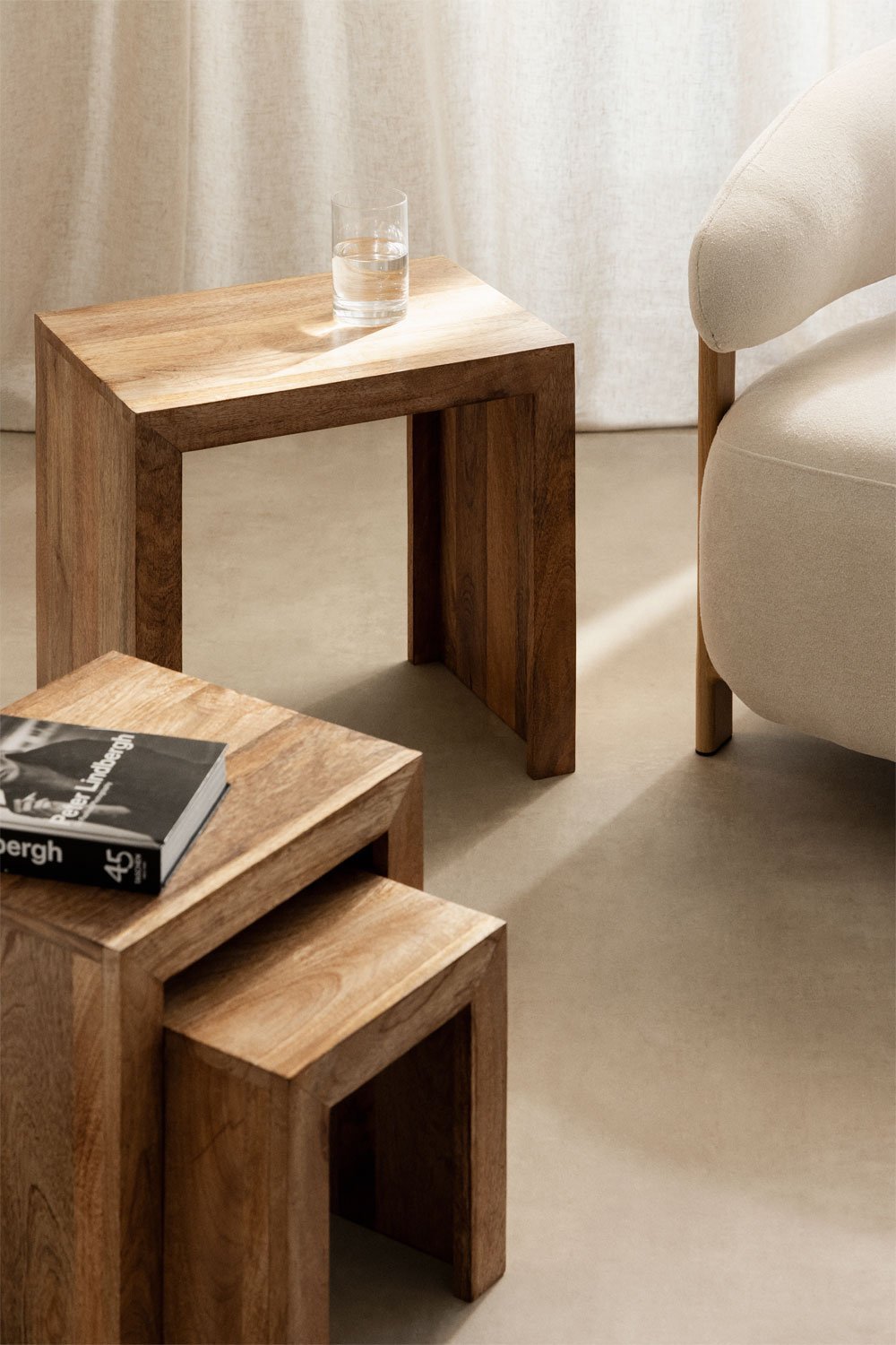 ZENEINO trijų staliukų rinkinys bendras vaizdas sudėti kartu