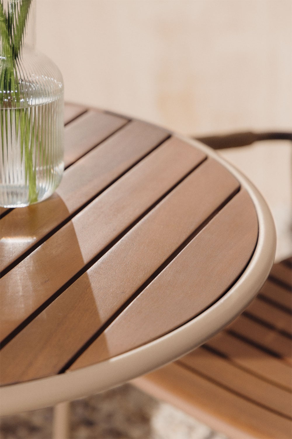 Outdoor set TILDA, round table, 4 chairs, mocha brown