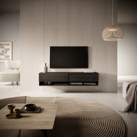 TV staliukas MIRRGO, juodo uosio, 140 cm
