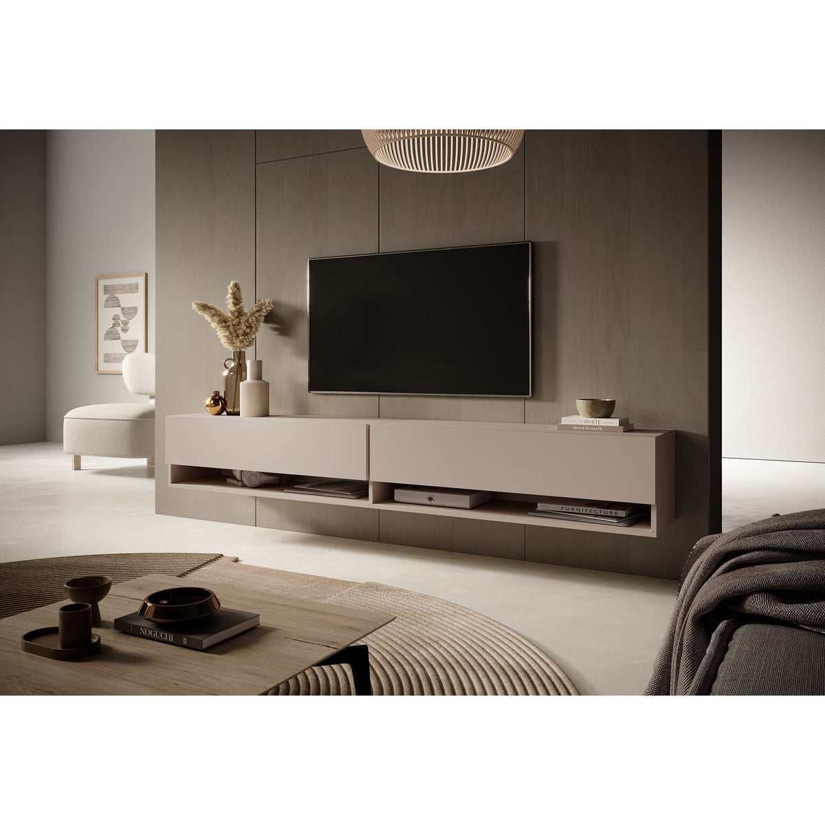 TV spintelė FIONNA, 200 cm, kašmyras