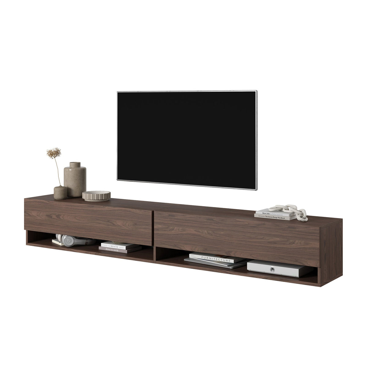 TV spintelė FIONNA, 200 cm, riešutmedis