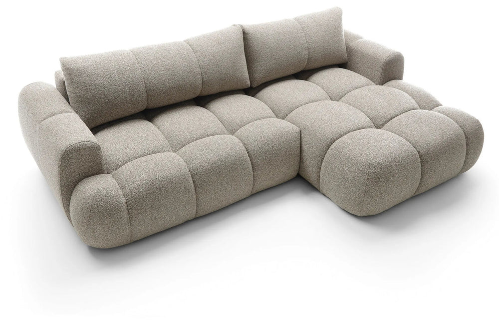 Kampinė sofa SKYLARI, šviesiai smėlinė