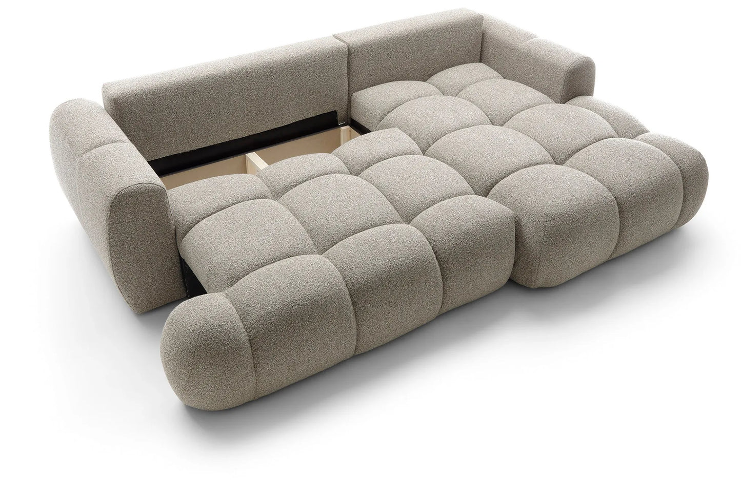 Kampinė sofa SKYLARI, šviesiai smėlinė