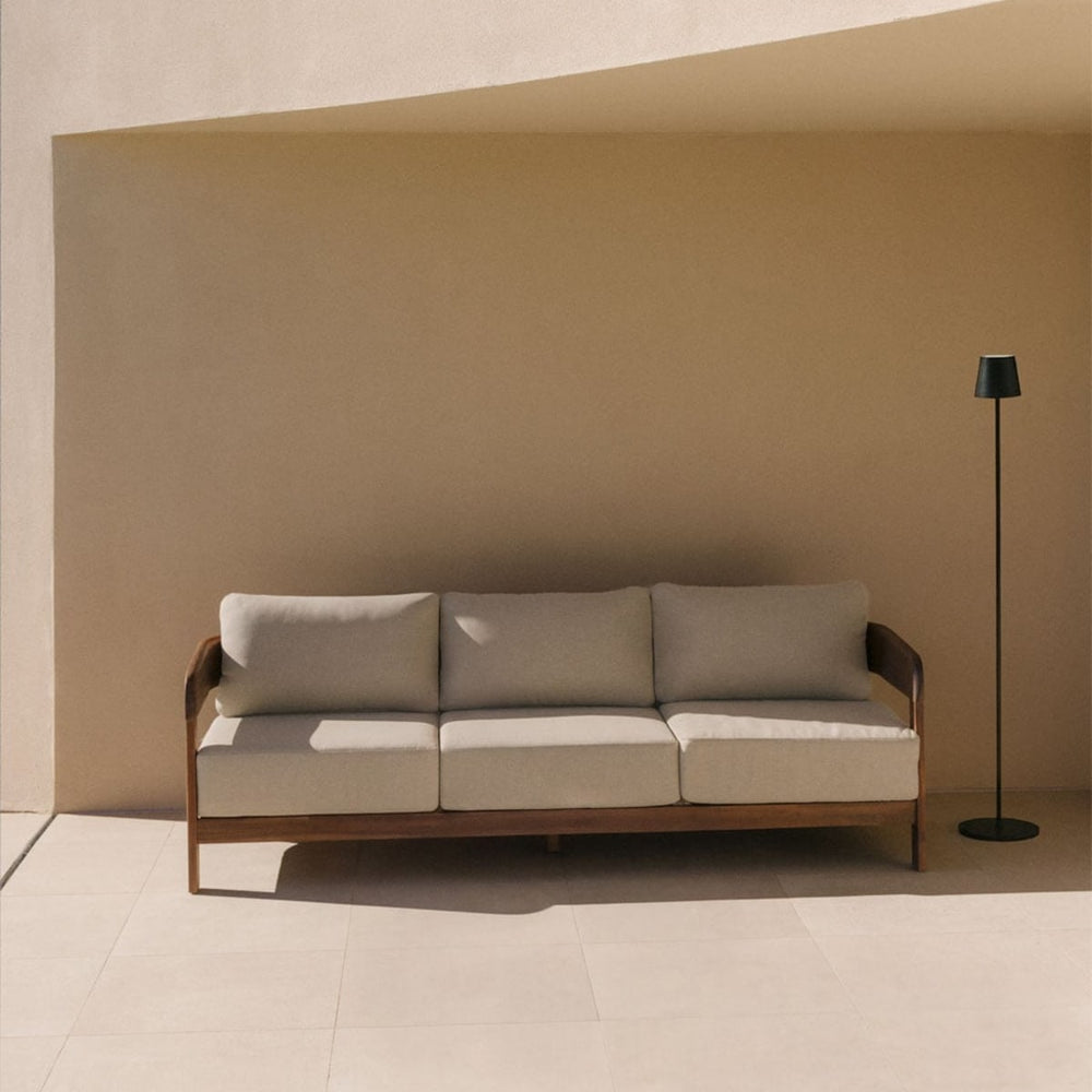 Three-seater outdoor sofa ULENO, acacia wood, dark acacia
