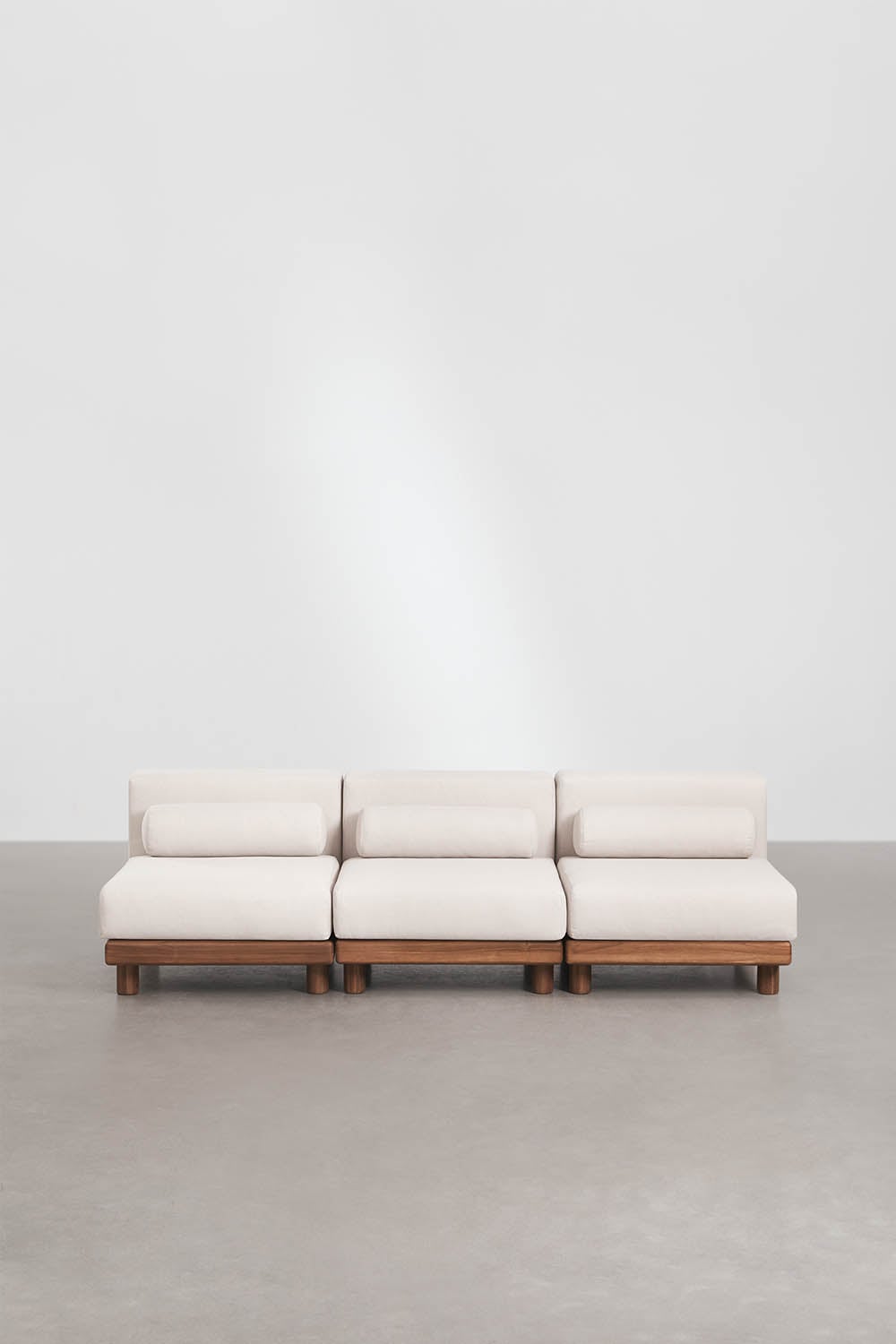 Three-seater modular sofa KORKO, acacia