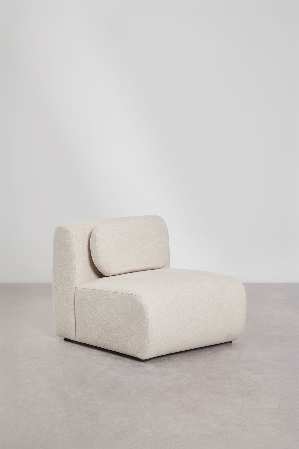 Modulinė sofa KOKETERA, kreminis šenilas, 4 dalys su dešiniuoju gultu