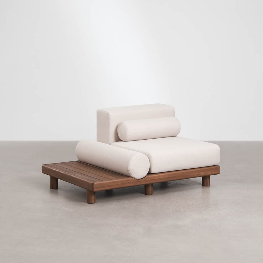 Central module KORKO with side table, acacia