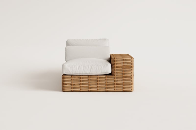 Corner module ROTINO, right, rattan