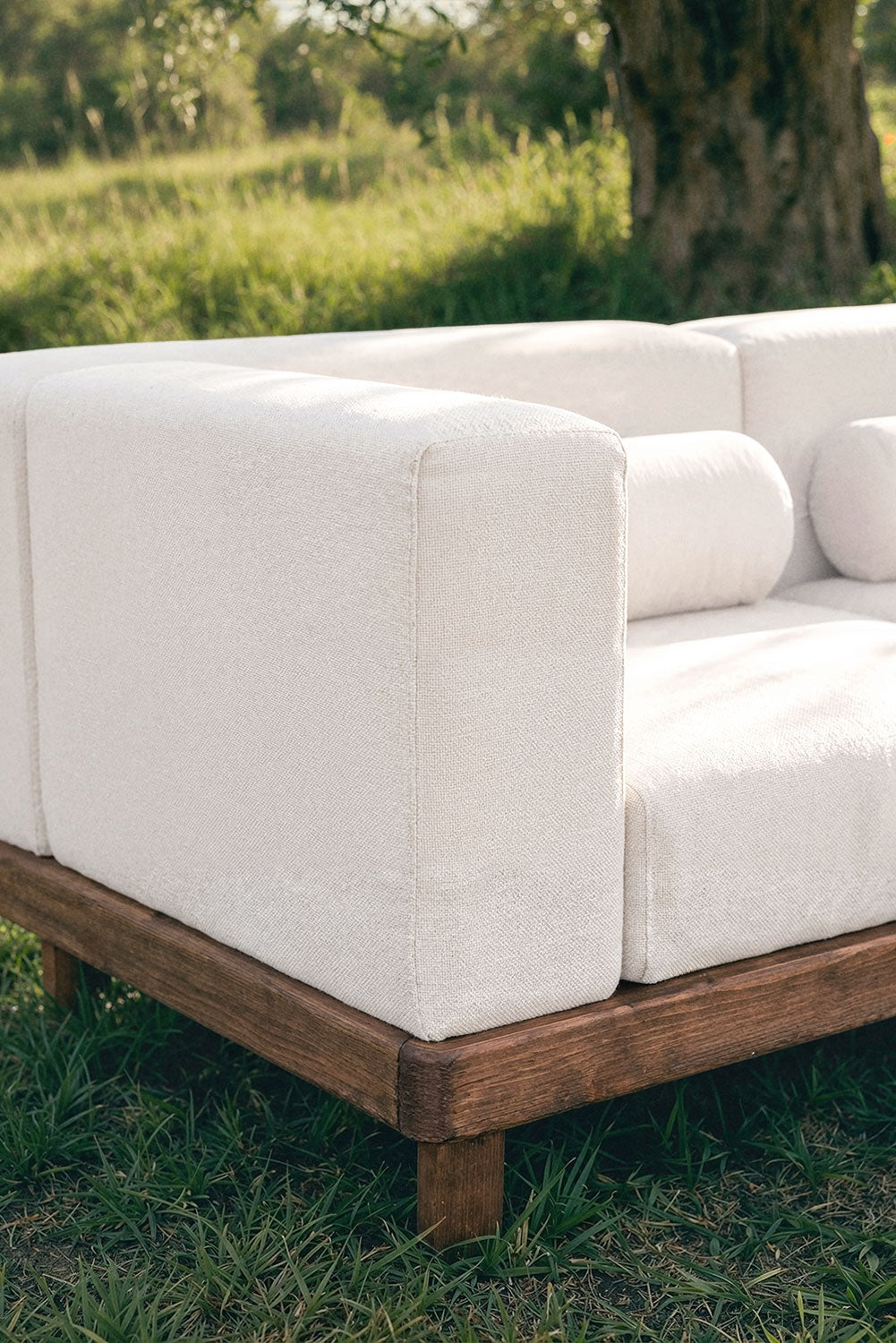 KORKO 2-Piece Modular Outdoor Sofa with Corners, Acacia
