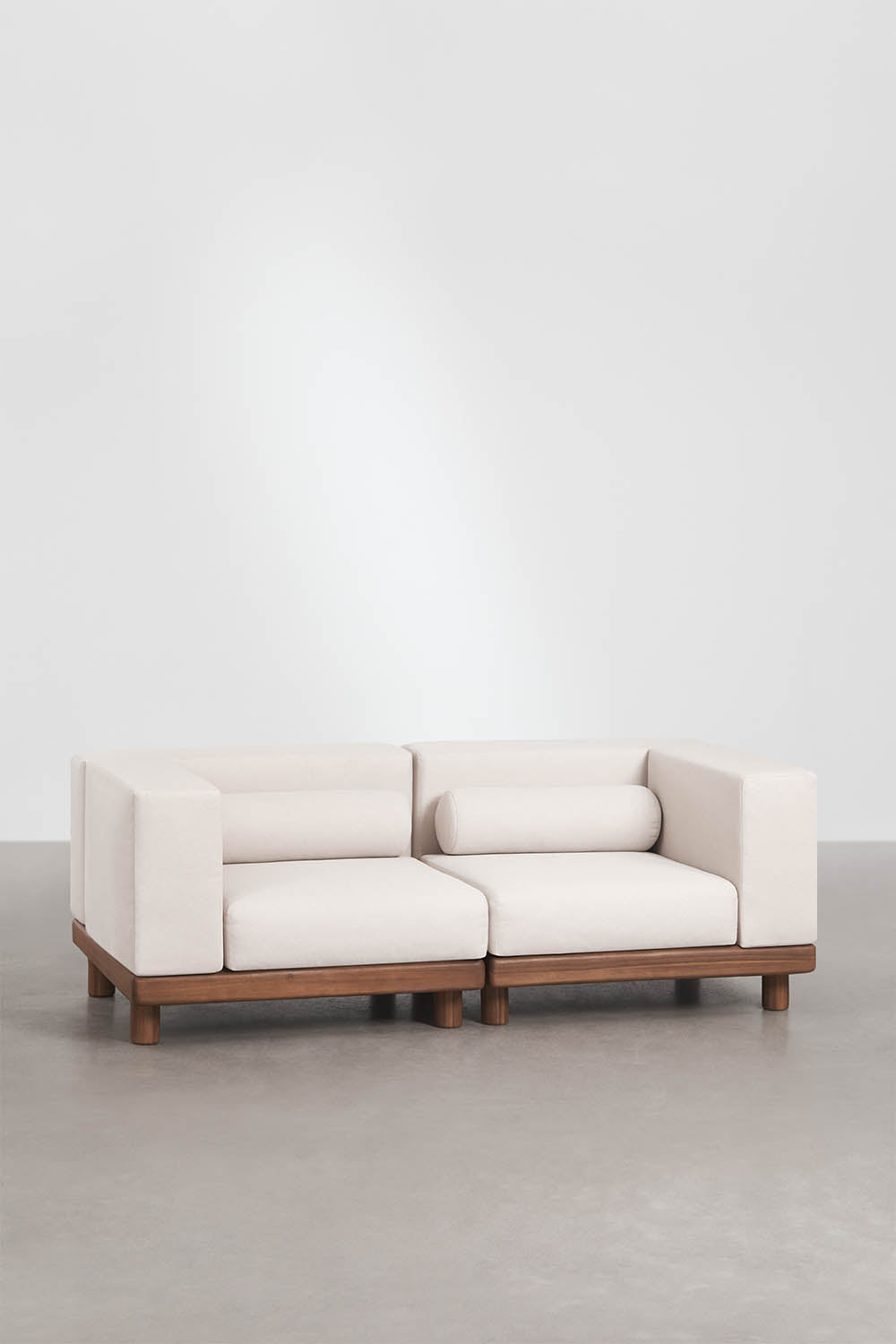 KORKO 2-Piece Modular Outdoor Sofa with Corners, Acacia