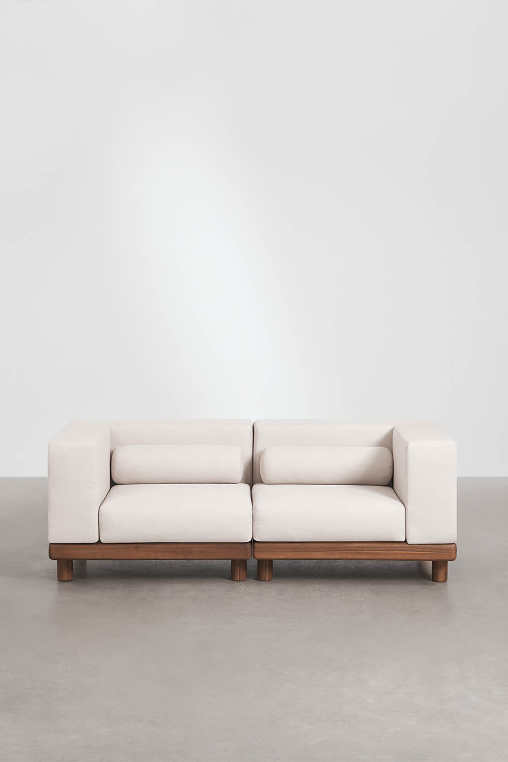 KORKO 2-Piece Modular Outdoor Sofa with Corners, Acacia