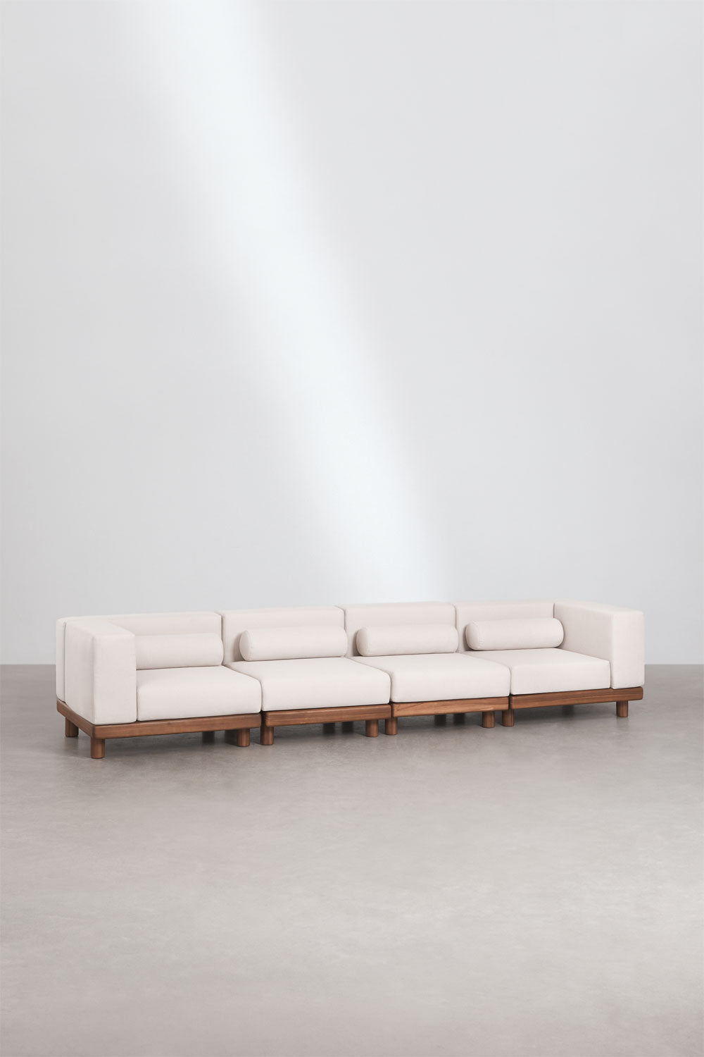 Modulinė 4 dalių lauko sofa KORKO su kampais, akacija