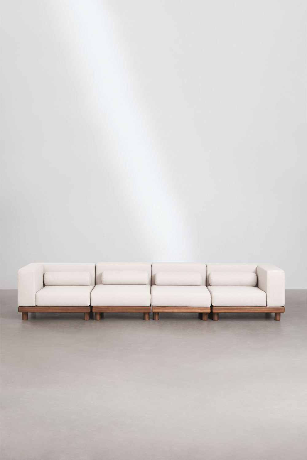 Modulinė 4 dalių lauko sofa KORKO su kampais, akacija