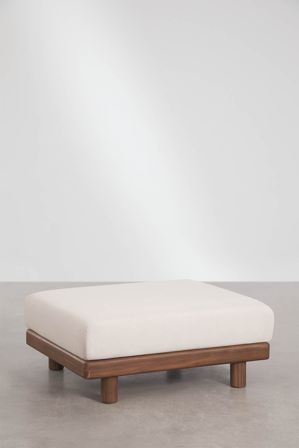 Modulinė lauko sofa KORKO, 4 dalys su pufu ir kampais, akacija