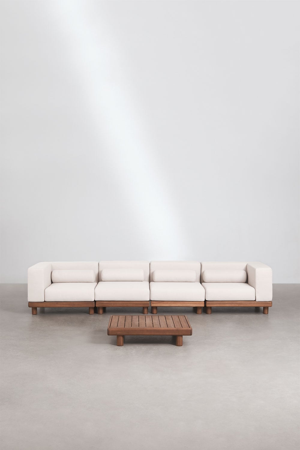 Modulinė lauko sofa KORKO, 4 dalys su staliuku, akacija