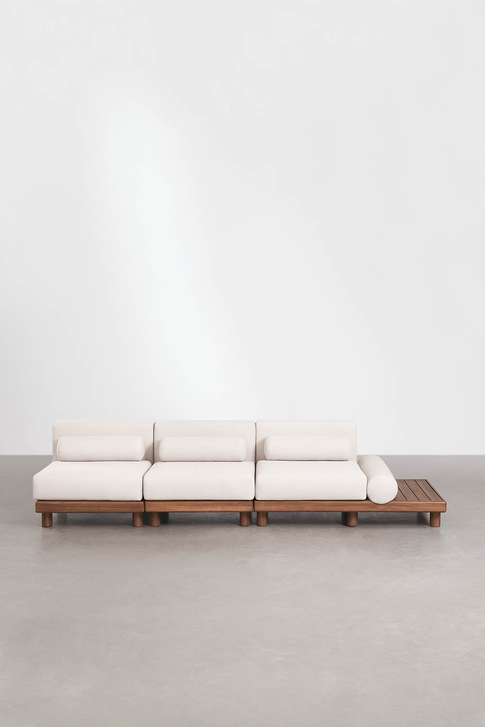 Modulinė lauko sofa KORKO su šoniniu staliuku, akacija