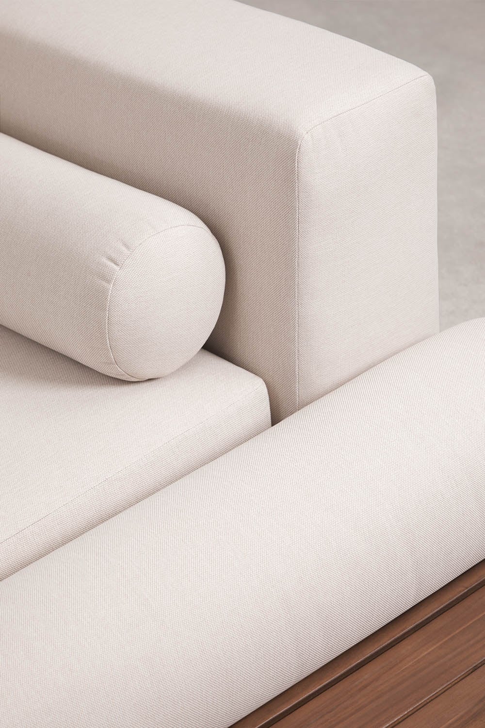 Modulinė lauko sofa KORKO su šoniniu staliuku, akacija