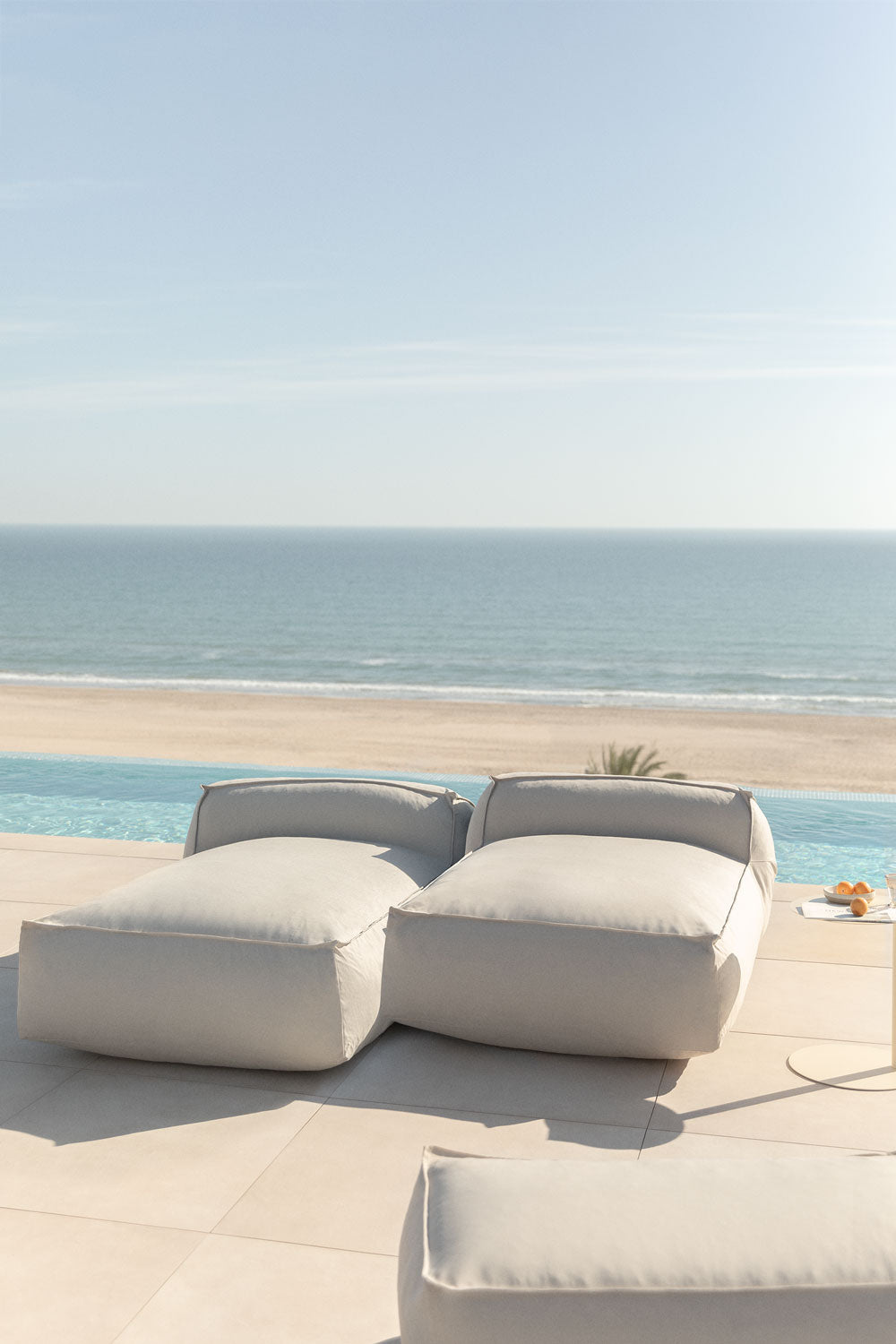 Modular outdoor sofa VELVA, 2-piece with chaise lounge, granite grey