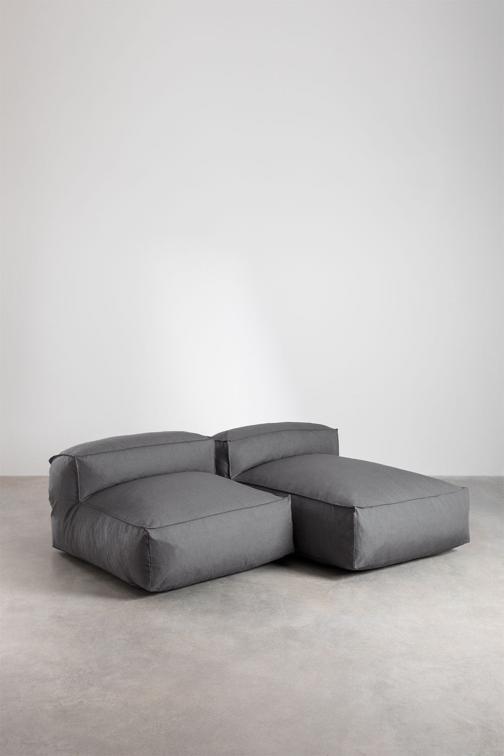 Modular outdoor sofa VELVA, 2-piece with chaise lounge, granite grey