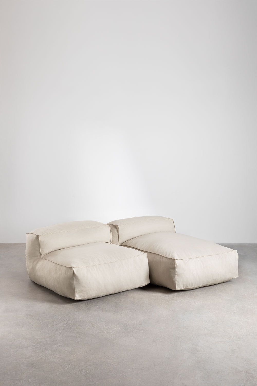 Modulinė lauko sofa VELVA, 2 dalys su šezlongu, kreminė