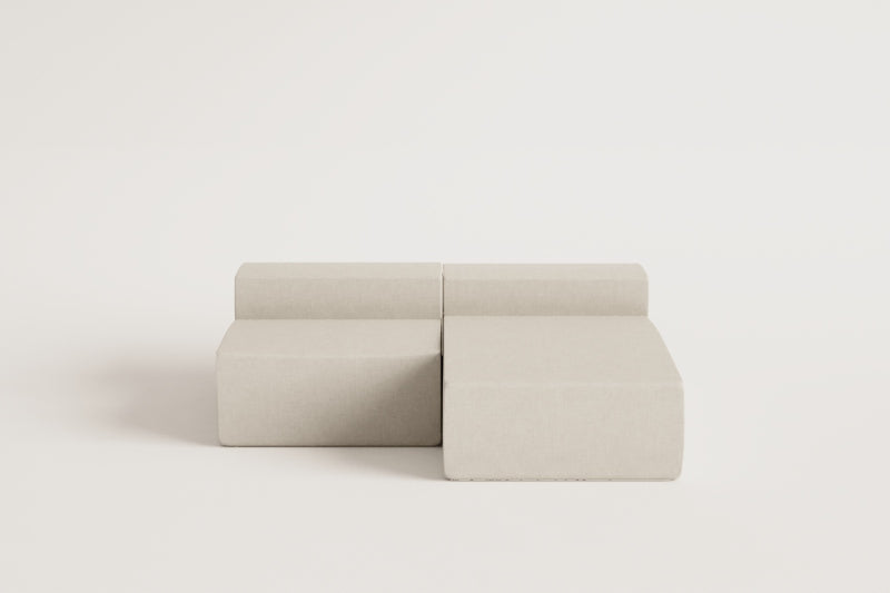 Modulinė lauko sofa VELVA, 2 dalys su šezlongu, kreminė