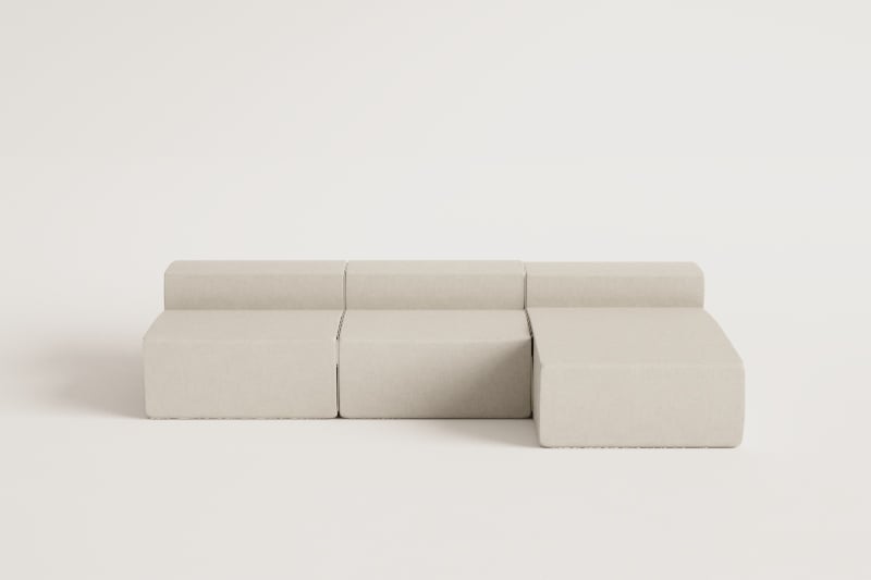 Modulinė lauko sofa VELVA, 3 dalys su šezlongu, kreminė