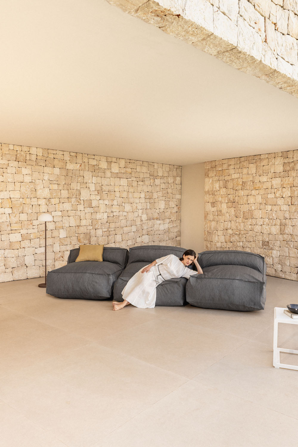 Modulinė lauko sofa VELVA, 3 vietos, granito pilka