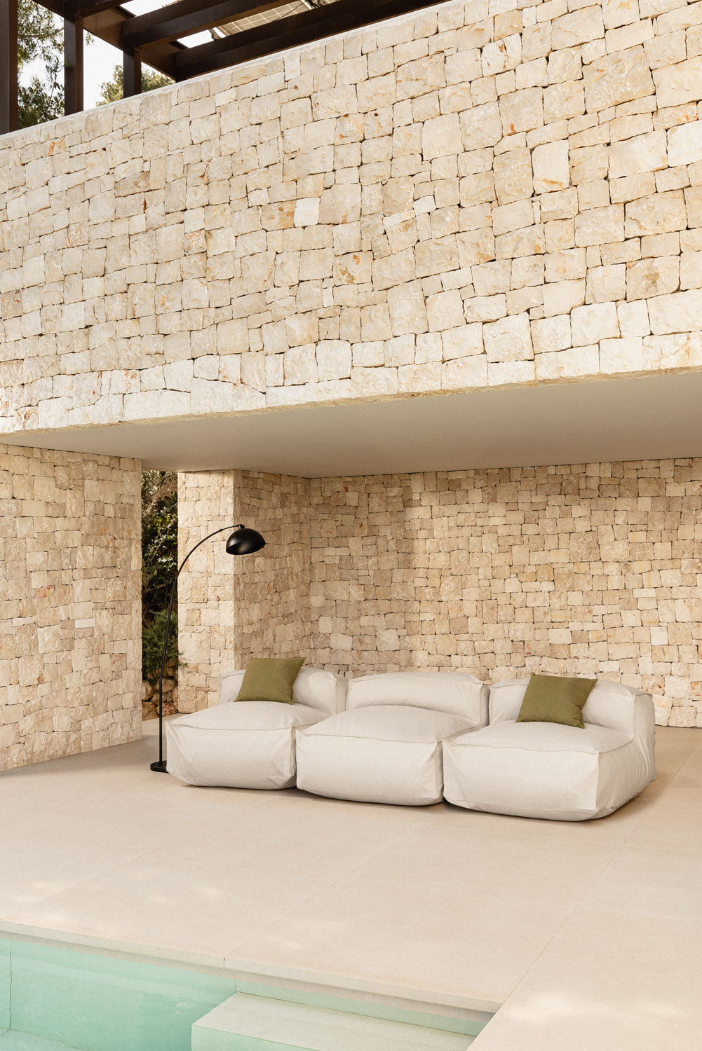 Modulinė lauko sofa VELVA, 3 vietos, kreminė