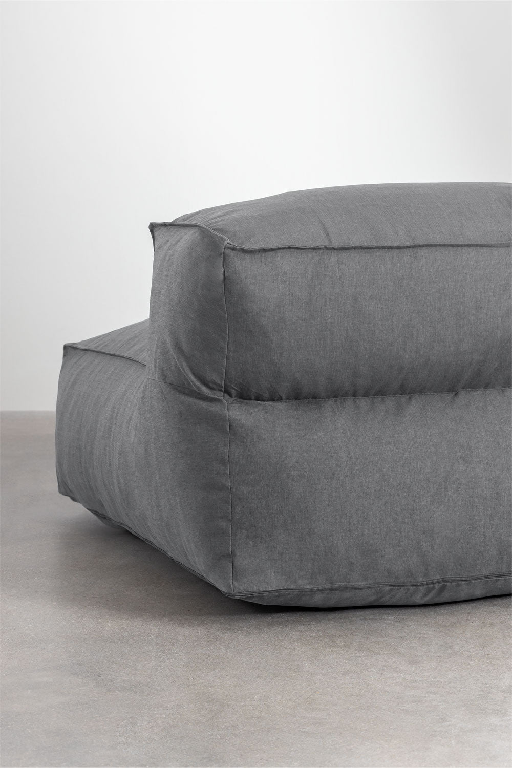 Modulinė lauko sofa VELVA su šezlongu ir pufu, granito pilka