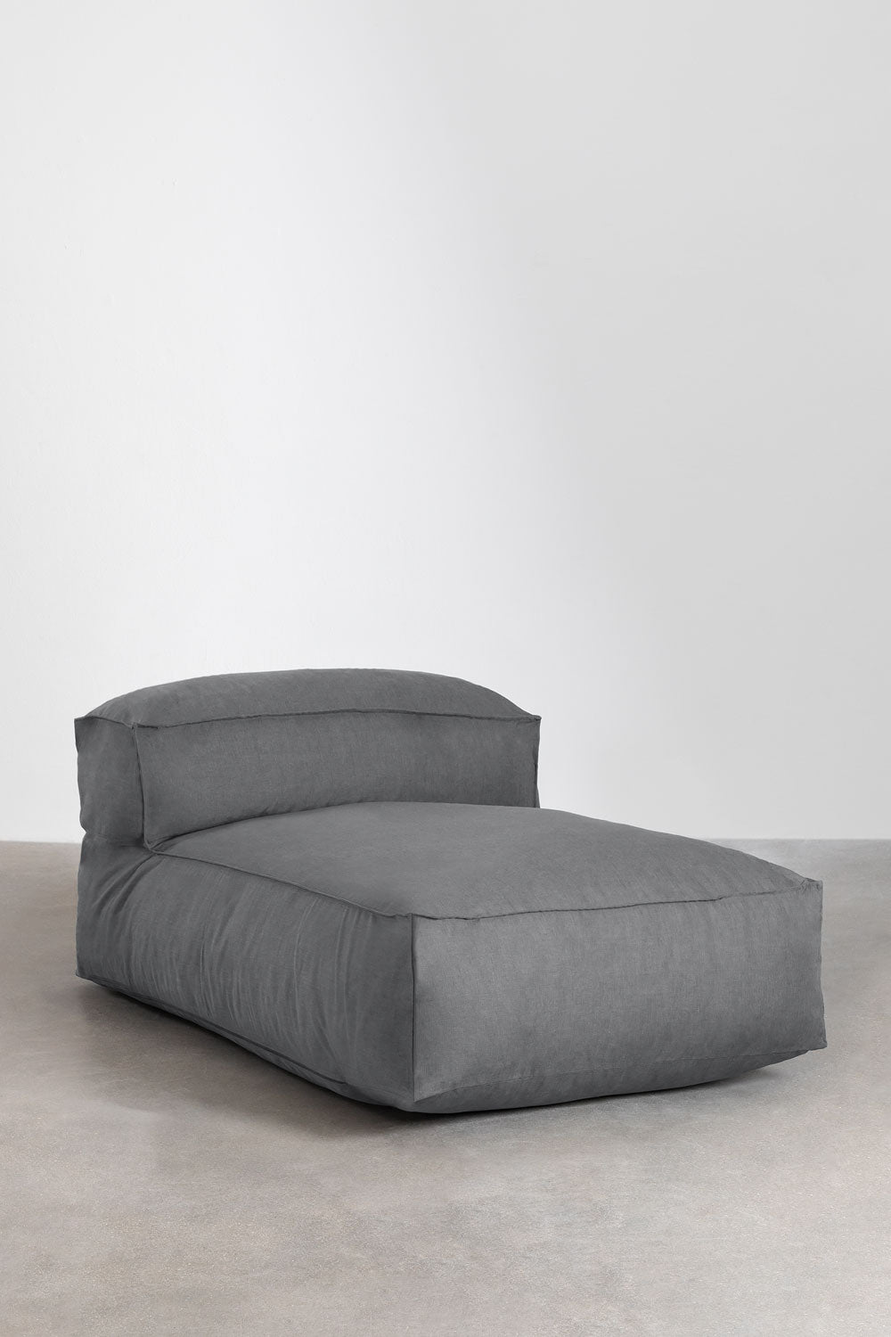 Modulinė lauko sofa VELVA su šezlongu ir pufu, granito pilka