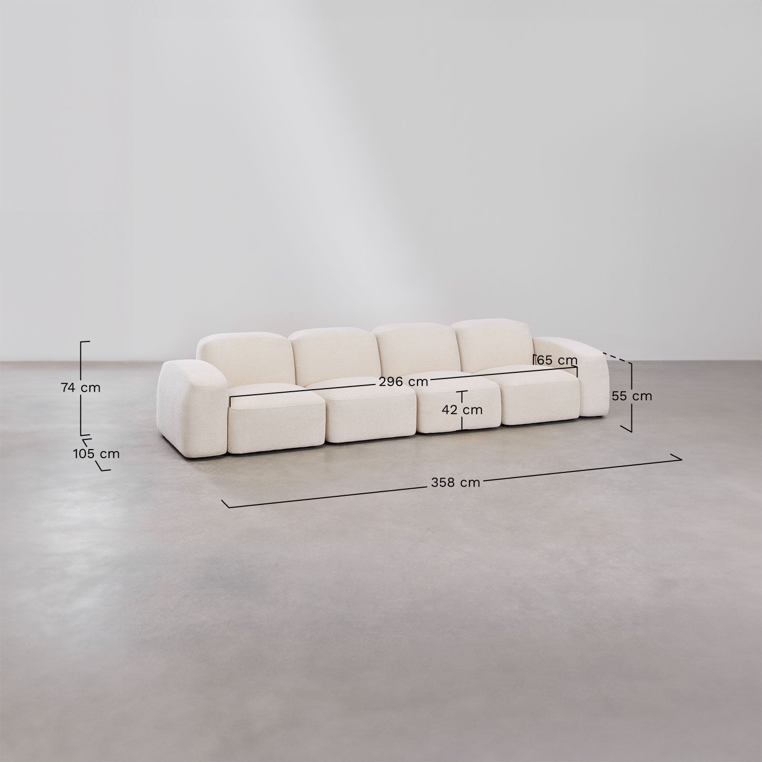 Modulinė sofa BASTIAN, su pufa