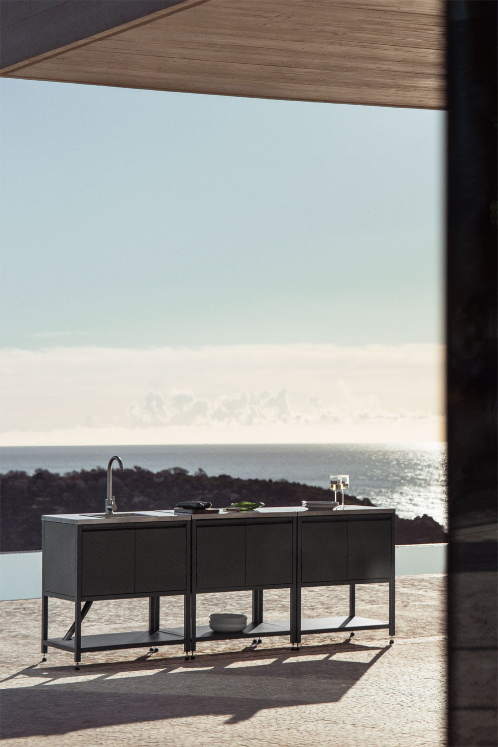 Outdoor kitchen CULINARA, three-piece, graphite grey